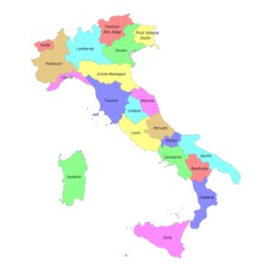 Italia Map. Italia fra nord til sør: Liguria